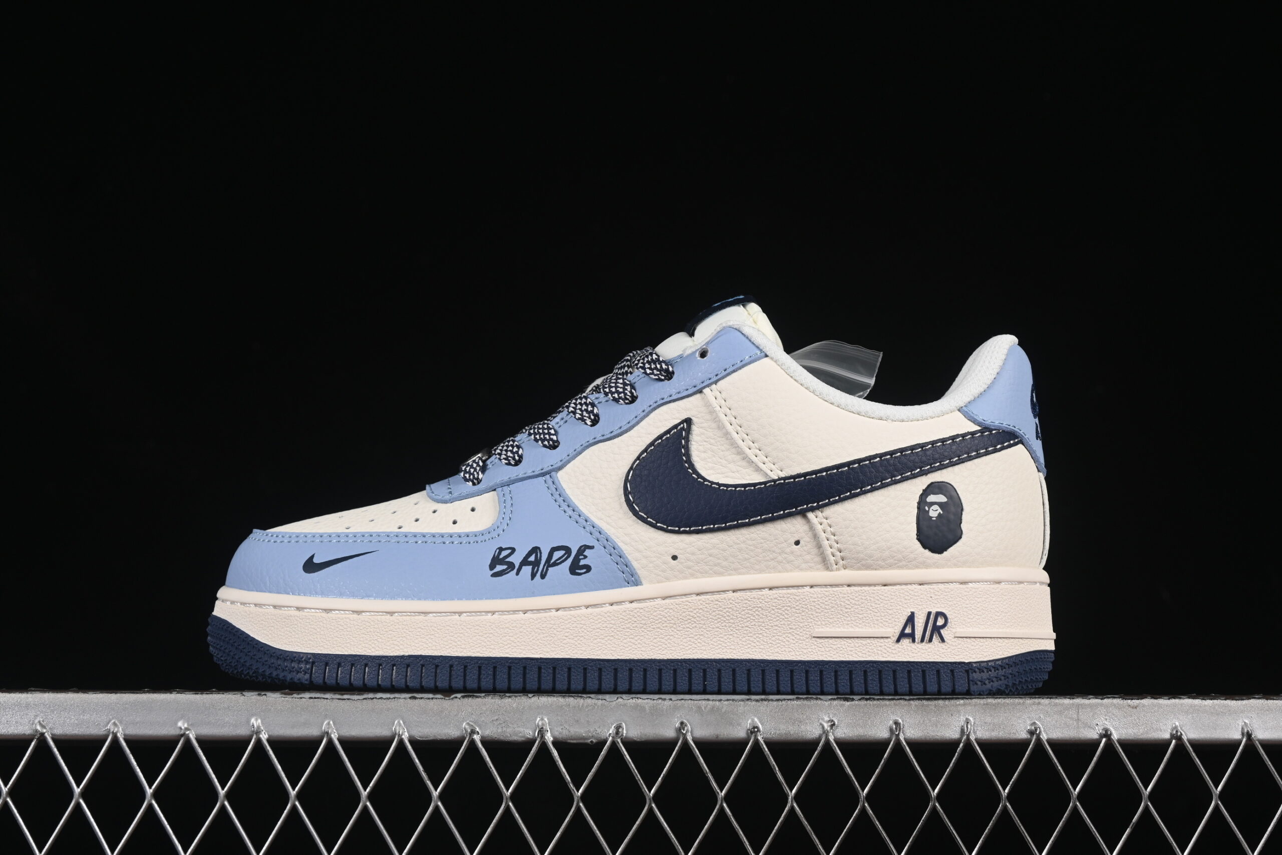 Nike Air Force 1'07 Low Bape Collaboration Cream Blue Air Force 1 Low Top Casual Skate Shoes XS1958-554