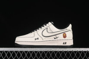 Nike Air Force 1'07 Low Bape Collaboration Black Star Pattern Air Force 1 Low Top Casual Skate Shoes Glitter HH7518-067