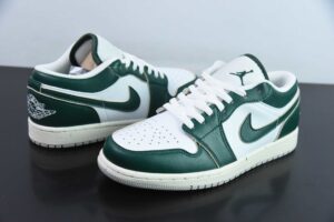 HAJZ75724732 Nike Air Jordan 1 Retro Retro White Green Low Top Culture Casual Skate Shoes FQ7687 300
