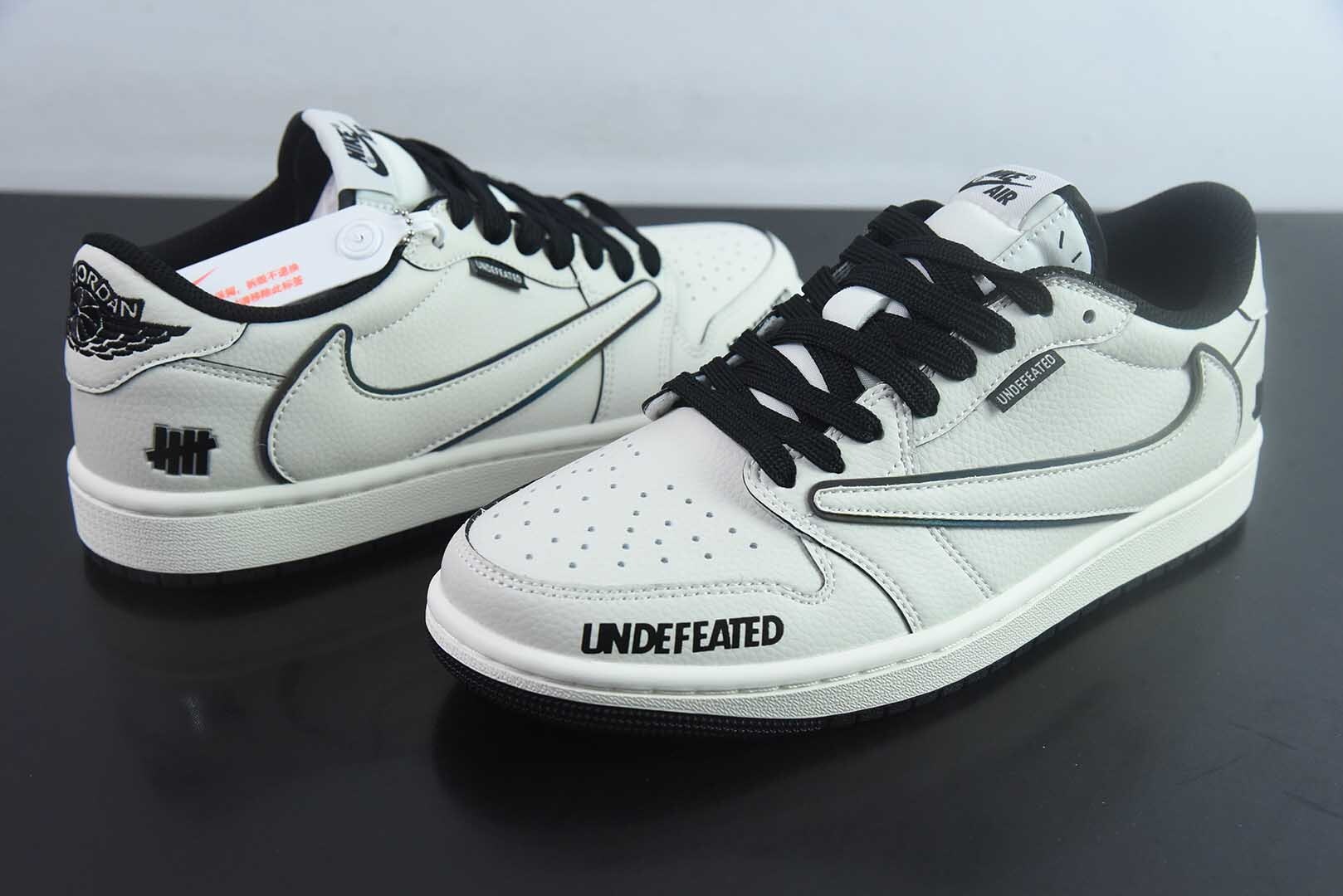 HFWA63095444 Nike AJ ow SP Reverse Swoosh UNDEFEATED Collaboration Cream White Black DF1845 531