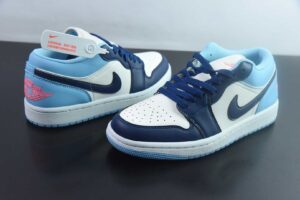 HLE23332035 Nike Air Jordan 1 OG Non Slip Wear Resistant Low Top Retro Basketball Shoes Blue 553558-149