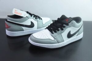 HLE23332035 Nike Air Jordan 1 OG Non Slip Wear Resistant Low Top Retro Basketball Shoes Grey 553558-152