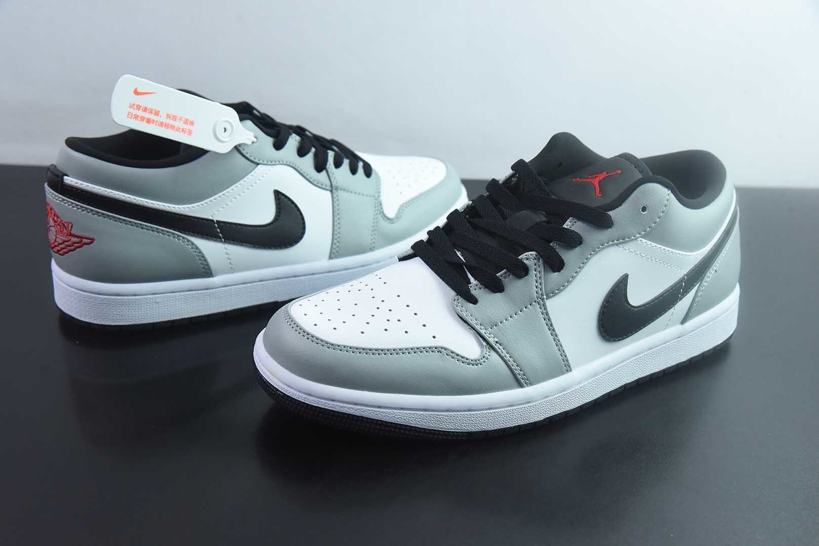 HLE23332035 Nike Air Jordan 1 OG Non Slip Wear Resistant Low Top Retro Basketball Shoes Grey 553558-152