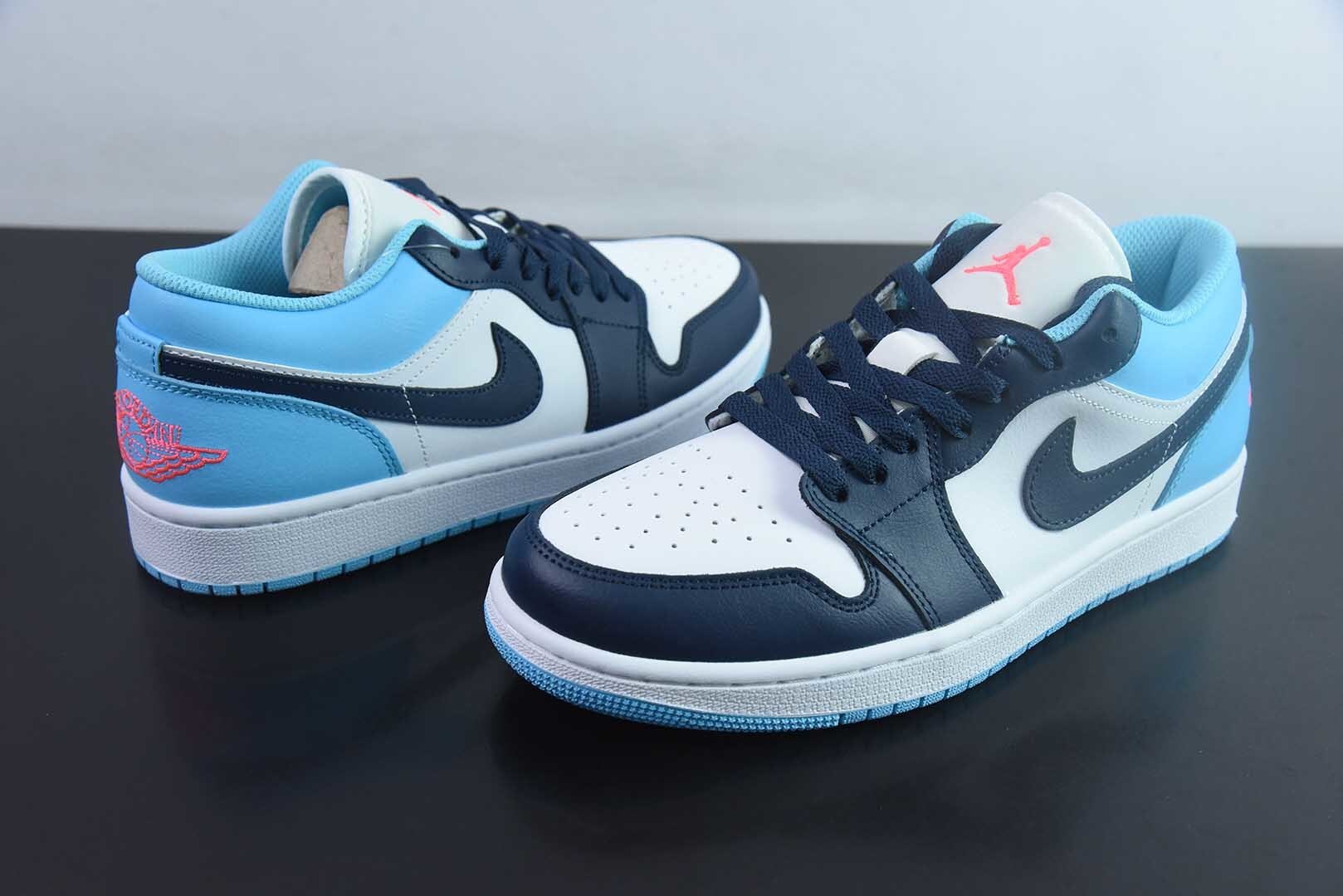 IAJI43525937 Nike Air Jordan 1 White Blue Jordan 1 Low Top Casual Skate Shoes 553558 149