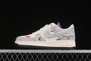 Nike Air Force 1'07 Low LV Collaboration Grey Air Force 1 Low Top Casual Skate Shoes Double Swoosh YX5066-343