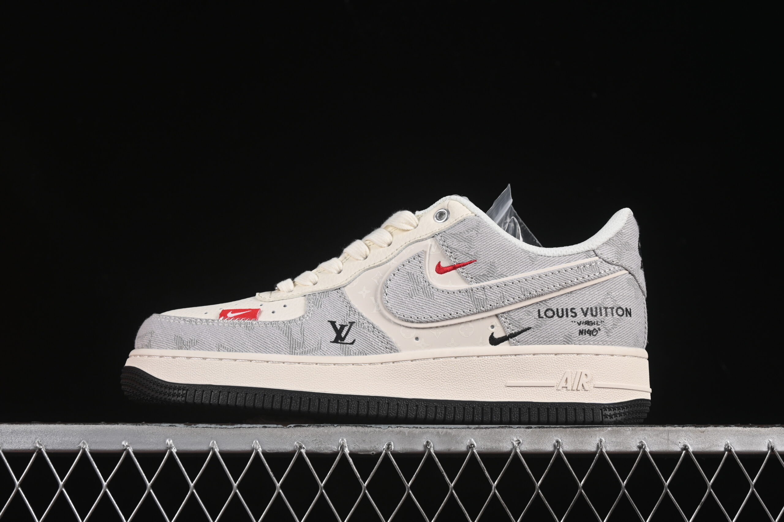 Nike Air Force 1'07 Low LV Collaboration Grey Air Force 1 Low Top Casual Skate Shoes Double Swoosh YX5066-343