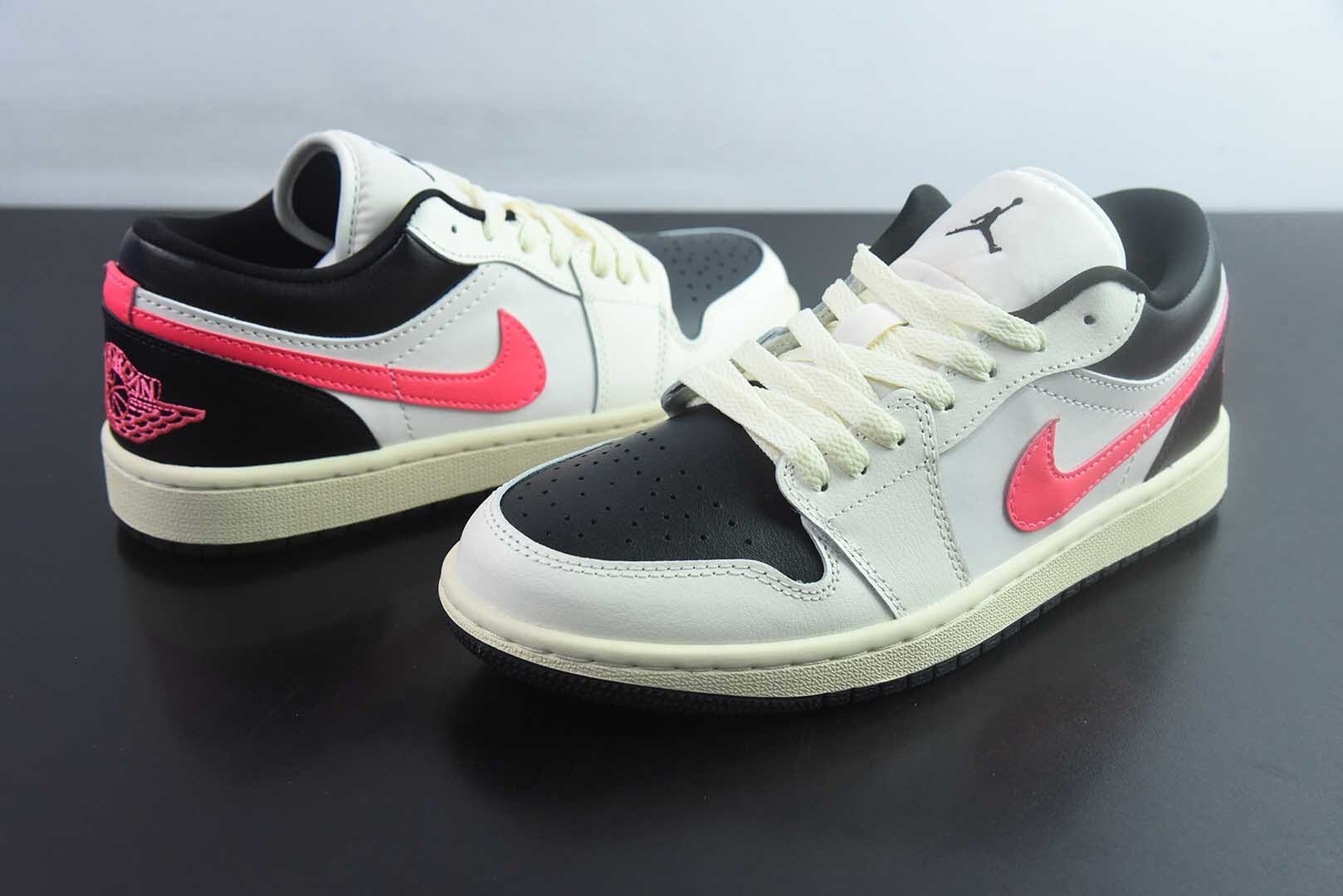 JLD65047031 Air Jordan 1 Low Top Black White Pink Jordan 1 DC0774-107