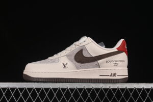 Nike Air Force 1'07 Low LV Collaboration Cream Brown Red Air Force 1 Low Top Casual Skate Shoes XX3168-129