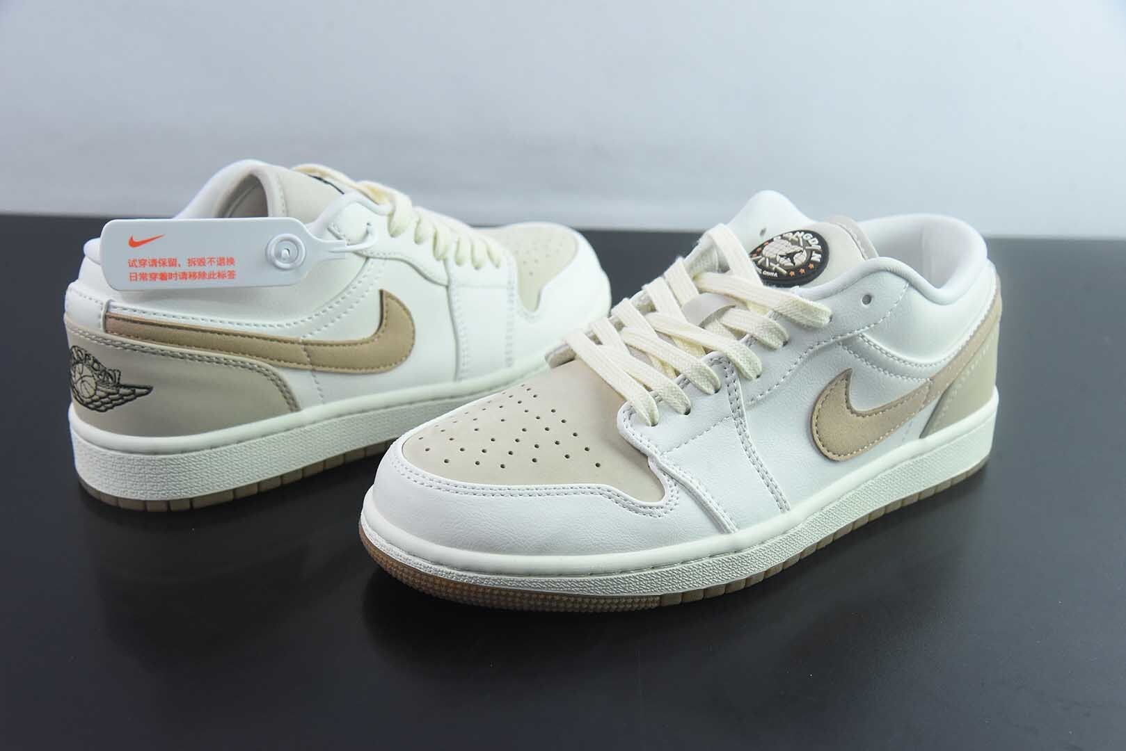 LAJX23110439 Nike Air Jordan 1 White Low Top Culture Casual Skate Shoes IB8855-121