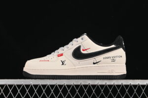 Nike Air Force 1'07 Low LV Collaboration Cream Black Red Air Force 1 Low Top Casual Skate Shoes YX5066-348
