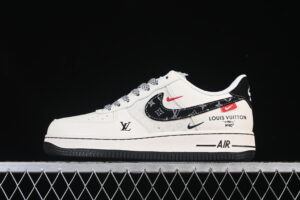 Nike Air Force 1'07 Low LV Collaboration Cream Black Air Force 1 Low Top Casual Skate Shoes MZ9588-809
