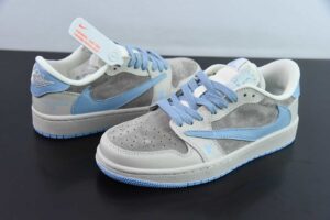 LLI95811538 Travis Scott x FDx Air Jordan 1 OG SP Blue One Version Collaboration Low Top Casual Skate Shoes LX1988-101