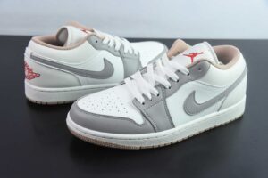 MAJC63404232 Nike Air Jordan 1 Low Top Casual Skate Shoes Cream Grey 553558-169