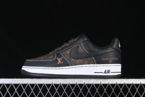 Nike Air Force 1'07 Low LV Collaboration Classic Black Brown Air Force 1 Low Top Casual Skate Shoes CZ3986-002