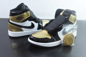 MLV39326937 Air Jordan 1 High Golf Gold Toe Black White DQ0660-002