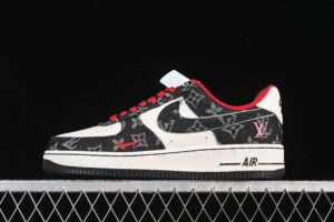 Nike Air Force 1'07 Low LV Collaboration Black Red Air Force 1 Low Top Casual Skate Shoes LW9279-001