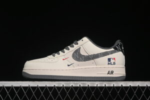 Nike Air Force 1'07 Low MLB Collaboration Red Blue Cream Grey Air Force 1 Low Top Casual Skate Shoes Double Swoosh QW5606-264