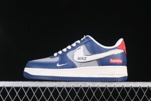 Nike Air Force 1'07 Low Superme Collaboration White Blue Grey Red Air Force 1 Low Top Casual Skate Shoes XD2588-602