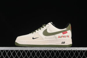 Nike Air Force 1'07 Low Supreme Collaboration Green Red Air Force 1 Low Top Casual Skate Shoes XS1958-566