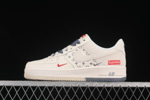 Nike Air Force 1'07 Low Supreme Collaboration Grey Air Force 1 Low Top Casual Skate Shoes HH7518-077
