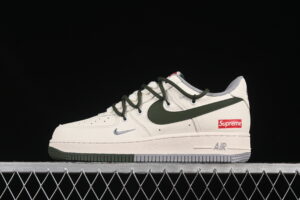 Nike Air Force 1'07 Low Supreme Collaboration Grey Green Air Force 1 Low Top Casual Skate Shoes DM6868-070