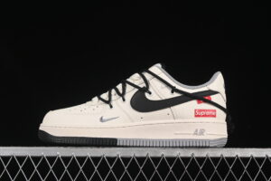 Nike Air Force 1'07 Low Supreme Collaboration Grey Black Air Force 1 Low Top Casual Skate Shoes DM6868-069