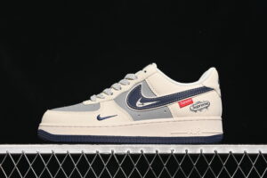Nike Air Force 1'07 Low Supreme Collaboration Blue Air Force 1 Casual Skate Shoes Custom SM6668-112