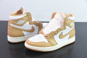 OIY27971446 Air Jordan 1 White Brown High Top Retro Basketball Shoes FN6622-201