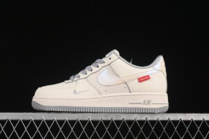 Nike Air Force 1'07 Low Supreme Collaboration Grey Red Air Force 1 Low Top Casual Skate Shoes XX3168-195