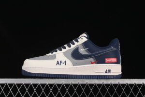 Nike Air Force 1'07 Low Supreme Collaboration Grey Blue Air Force 1 Low Top Casual Skate Shoes HH7518-054