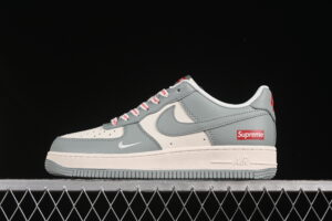 Nike Air Force 1'07 Low Supreme Collaboration Grey Air Force 1 Low Top Casual Skate Shoes ZH2598-319