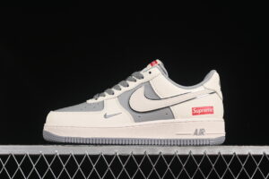 Nike Air Force 1'07 Low Supreme Collaboration Cream Grey Air Force 1 Low Top Casual Skate Shoes HH7518-058