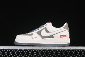 Nike Air Force 1'07 Low Supreme Collaboration Cream Grey Air Force 1 Low Top Casual Skate Shoes XX3168-210