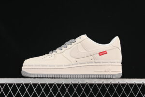Nike Air Force 1'07 Low Supreme Collaboration Cream Grey Air Force 1 Low Top Casual Skate Shoes XX3168-205