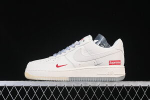 Nike Air Force 1'07 Low Supreme Collaboration Cream Grey Air Force 1 Low Top Casual Skate Shoes XX3168-178