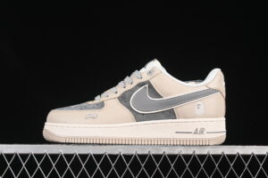 Nike Air Force 1'07 Low Supreme Collaboration Cream Red Air Force 1 Low Top Casual Skate Shoes SJ6698-023