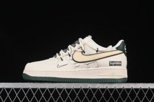 Nike Air Force 1'07 Low Supreme Collaboration Cream Green Air Force 1 Low Top Casual Skate Shoes DM6868-057