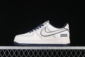 Nike Air Force 1'07 Low Supreme Collaboration Cream Blue Air Force 1 Low Top Casual Skate Shoes SM6668-113