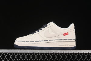 Nike Air Force 1'07 Low Supreme Collaboration Cream Blue Air Force 1 Low Top Casual Skate Shoes XX3168-203