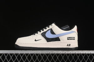 Nike Air Force 1'07 Low Supreme Collaboration Cream Blue Grey Air Force 1 Low Top Casual Skate Shoes ZH2598-311
