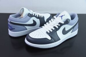 QAJQ43755535 Nike Air Jordan 1 Purple White Low Top Culture Casual Sports Skate Shoes 553558-145
