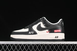 Nike Air Force 1'07 Low Supreme Collaboration Cream Black Air Force 1 Low Top Casual Skate Shoes HH7518-053