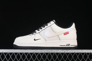 Nike Air Force 1'07 Low Supreme Collaboration Cream Black Air Force 1 Low Top Casual Skate Shoes XX3168-220