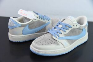 QLM13230045 Travis Scott x FDx Nike Air Jordan 1 OG Blue Low Top Culture Casual Skate Shoes LX1988-101