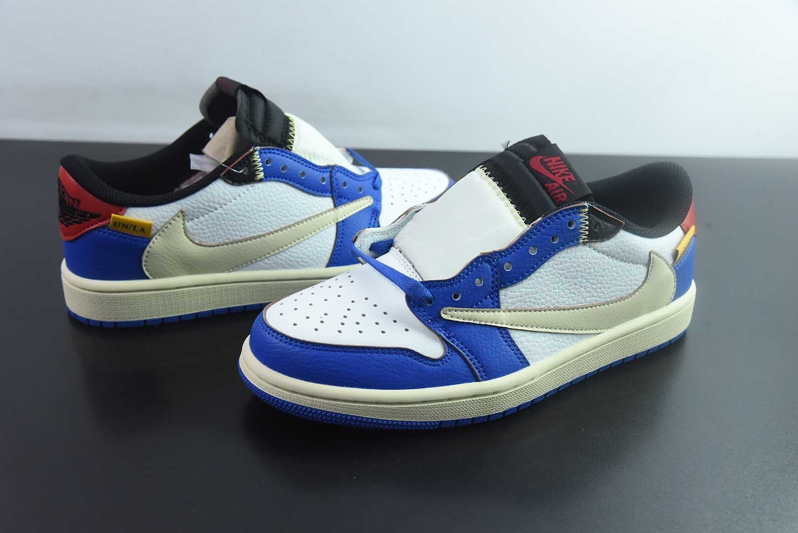 SDU13631034 Travis Scott x union la x Air Jordan 1 retro og Reverse Swoosh DM7866 -111 White Blue