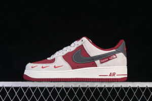 Nike Air Force 1'07 Low Triple Collaboration Red Grey Air Force 1 Low Top Casual Skate Shoes SY1388-014