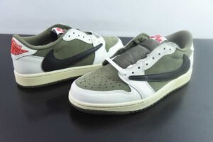 SLC75686640 Travis Scott x Air Jordan 1 Reverse Swoosh 8.0 Low OG Cream Green DM7866-200