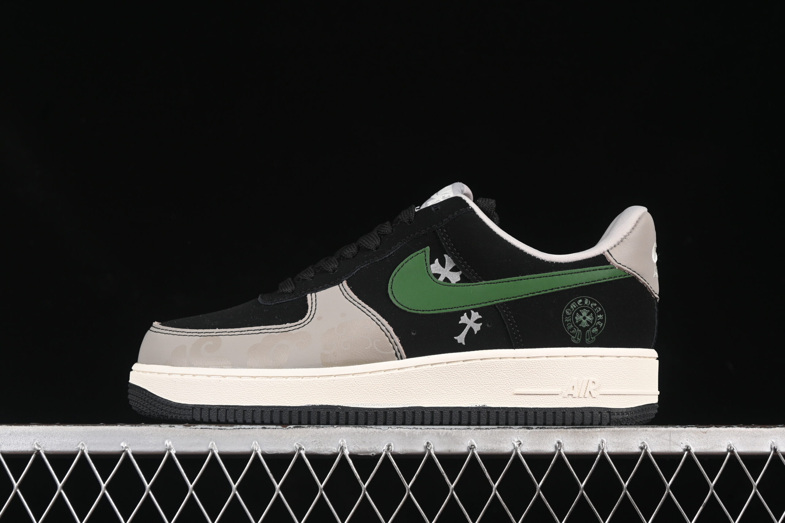 Nike Air Force 1'07 Low Collaboration Black Green Air Force 1 Low Top Casual Skate Shoes Chrome Hearts KK1988-074
