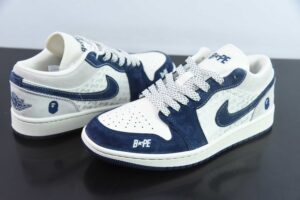 Glitter VFWV43697243 Nike Air Jordan 1 Collaboration White Grey Blue Star Pattern Low Top Basketball Shoes WG8850 015