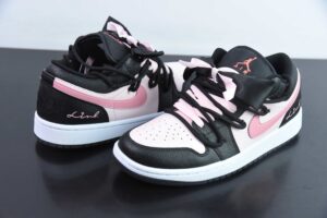 VLL95731344 Nike Air Jordan 1 Black Pink Low Top Culture Retro Basketball Shoes DX4374-008